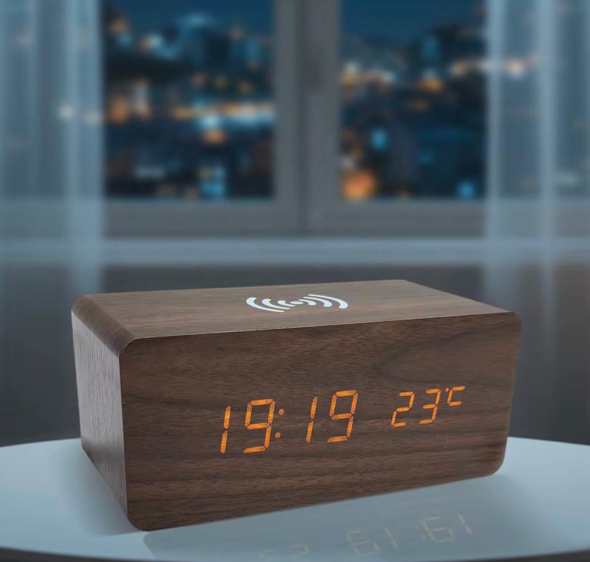 Réveil led avec affichage de la température et chargeur sans fil